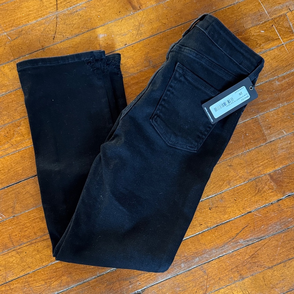 Black straight left jeans